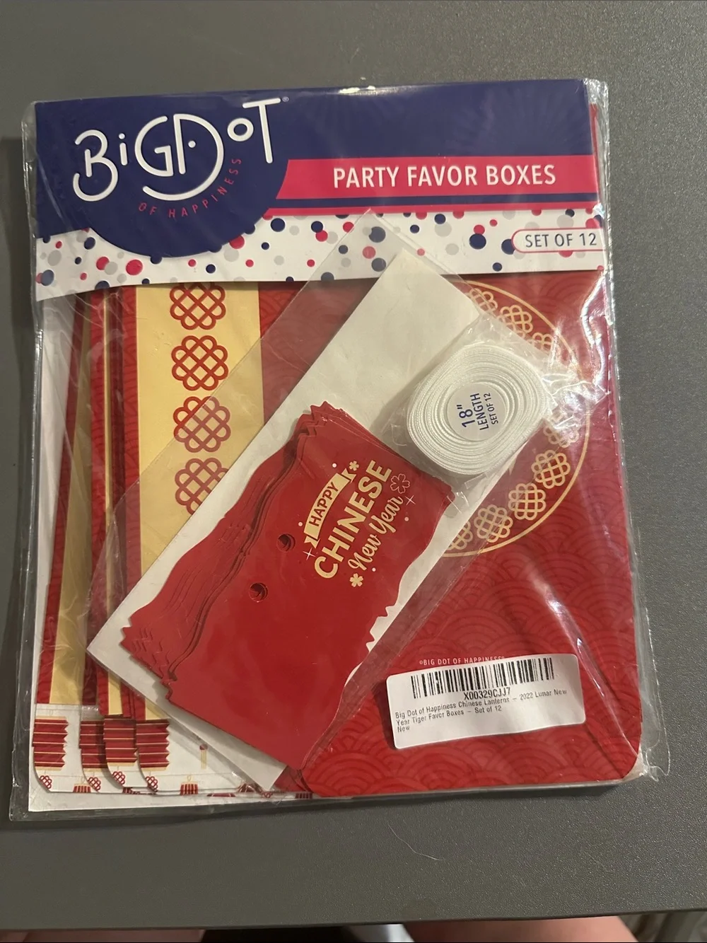 Red and Gold Chinese New Year Party Favor Boxes (Set of 12)